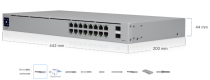 Ubiquiti UniFi USW-16-POE Switch 16 Puertos Gigabit con 8 PoE+ y 2 SFP
