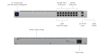 Ubiquiti UniFi USW-16-POE Switch 16 Puertos Gigabit con 8 PoE+ y 2 SFP
