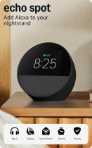 AMAZON ECHO SPOT (2024) RELOJ INTELIGENTE ALEXA WIFI BLUETOOH COLOR NEGRO